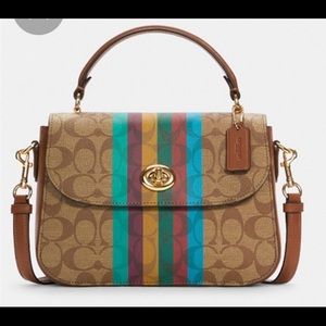 Coach Marlie Top Handle Satchel In Signature Canvas with Stripe